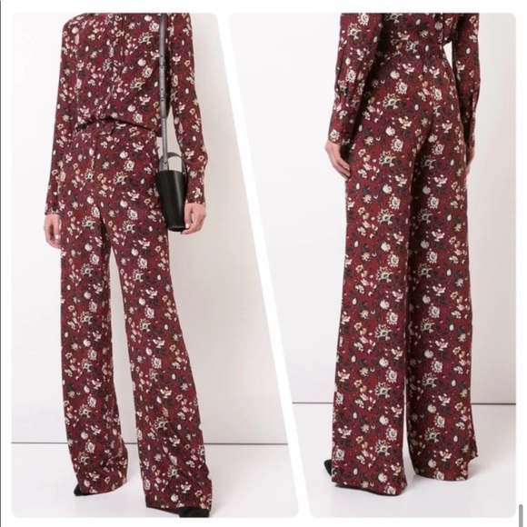 Veronica Beard Pants - Veronica Beard Silk High Rise Floral Wide Leg Flare Pants Women’s Size 2